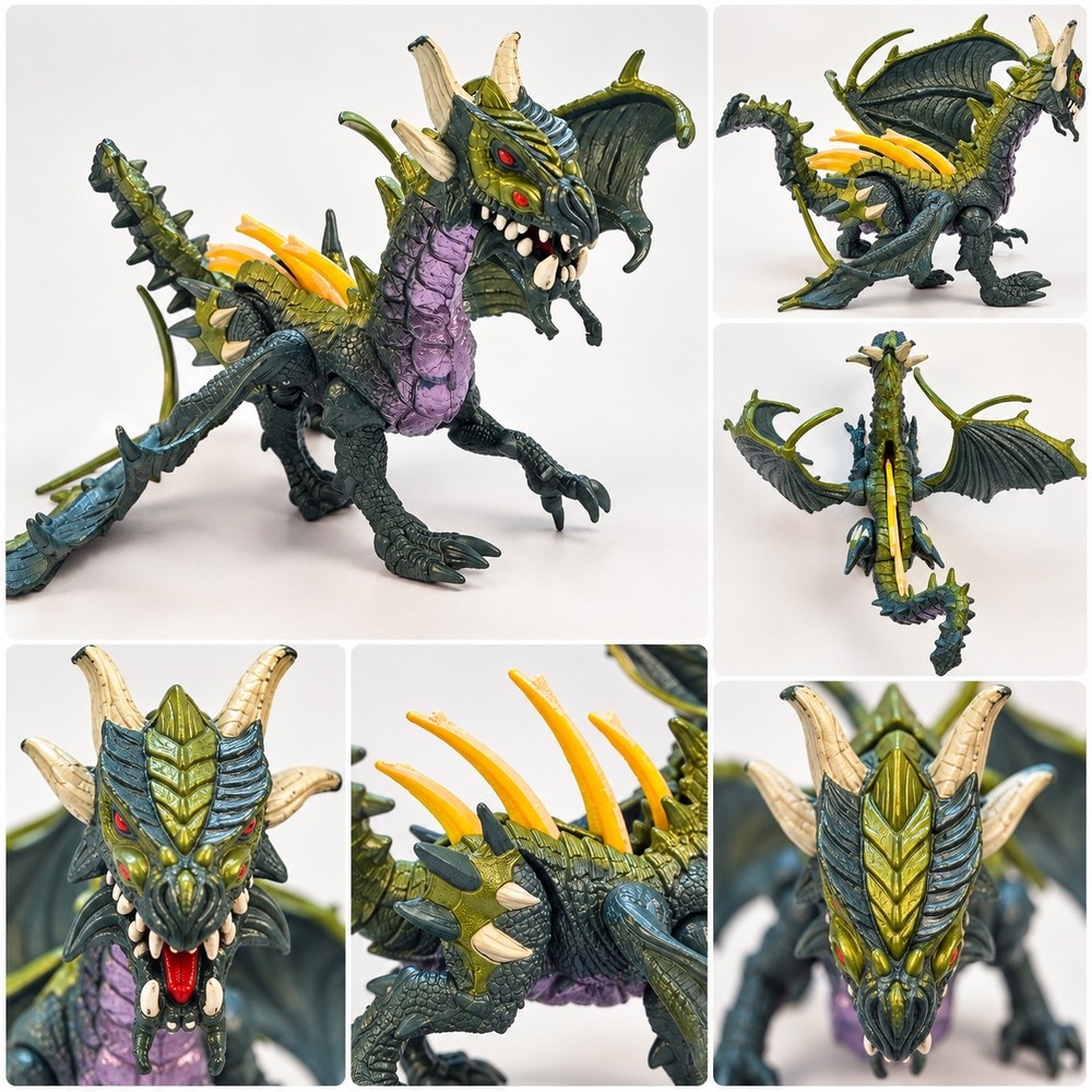 Mega Bloks Dragons Krystal Power Green Purple Dragon Action Figure Toy